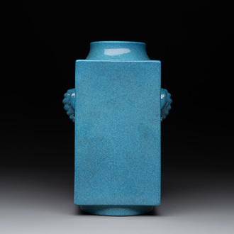 A Chinese robin's egg-glazed 'cong' vase, 19th C.