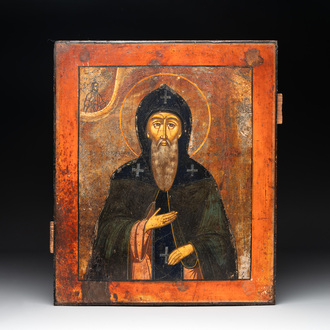An icon of Saint Anthony and Christ, Russia, 18th C.