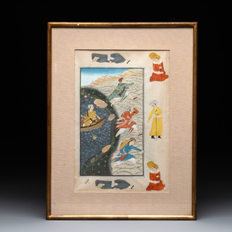 Mughal School: illuminated manuscript page, 19th C.