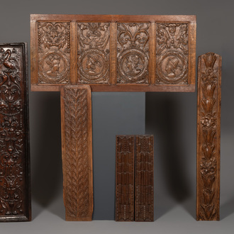 Six finely carved High Gothic panels, presumably France, 16th C.