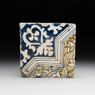 An Antwerp maiolica ornamental tile, late 16th C.