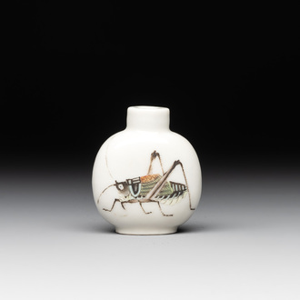 A Chinese famille rose 'grasshopper' snuff bottle, Daoguang mark and of the period