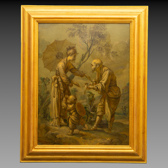 European School: Chinioserie, oil on canvas, signed Henri Martin, dated 1884