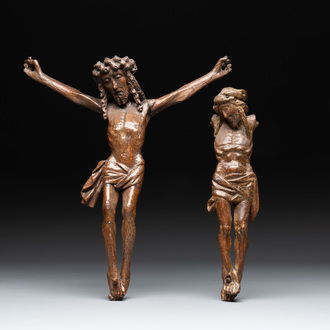 Two carved oak Corpus Christi, Flanders, 15th C.
