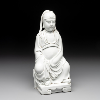 A Chinese Dehua blanc de Chine figure of Wenchang, 20th C.