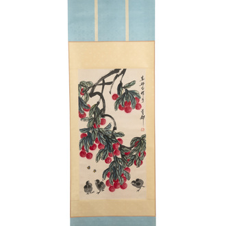 In the manner of Lou Shibai 娄师白 (1918-2010): 'Waxberries', ink and colour on paper