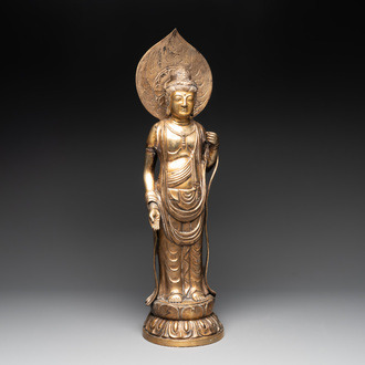 A large Japanese bronze Kannon, 19th C.