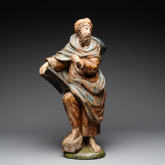 A polychromed wooden sculpture of Saint Jacob, Germany, 18th C.