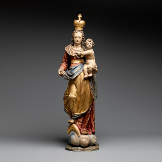 A gilt and polychromed Madonna with Child, Germany, 18th C.