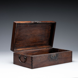 A rectangular Chinese huali document box, 18/19th C.