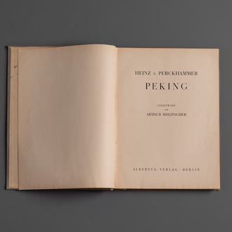 Heinz v. Perckhammer: 'Peking', a photography book on Beijing, dated 1928