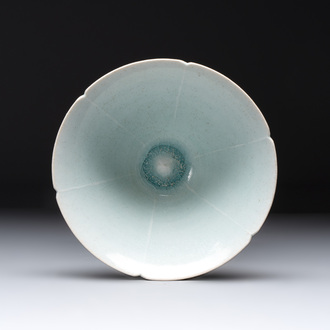 A Chinese qingbai lobed bowl, Song