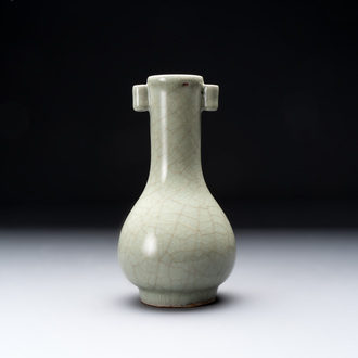 A Chinese Longquan celadon 'touhu' vase, Song/Yuan
