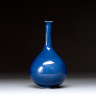 A small Chinese powder-blue bottle vase, 18th C.