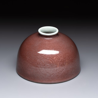 A fine Chinese peachbloom-glazed waterpot or taibaizun, Kangxi mark and of the period