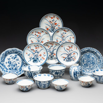 17 Chinese blue, white and Imari-style white wares, Kangxi/Yongzheng