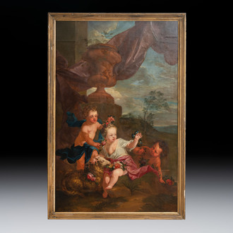 Jan Anton Garemijn (Bruges, 1712-1789): 'Putti in a pastoral landscape', oil on canvas, dated 1768