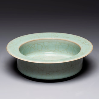 A Chinese Longquan celadon brush washer, Song or later