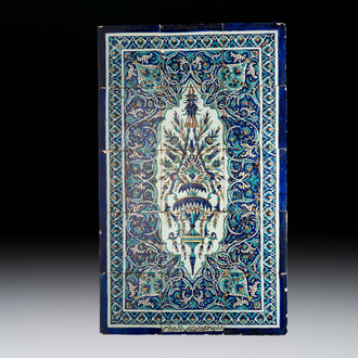 An Ottoman Kütahya tile panel, inscribed by Muhammad Abin, student of Muhammad Ali, Turkey, 19th C.