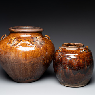 Two Chinese brown-glazed jars, Ming/Qing