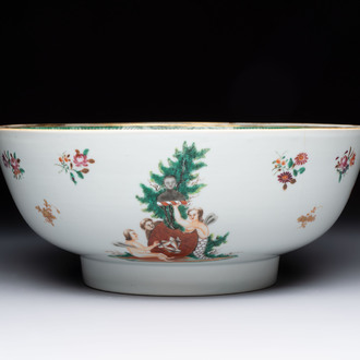 A Chinese famille rose armorial bowl with the arms of Troutbeck for the English market, Qianlong, ca. 1775