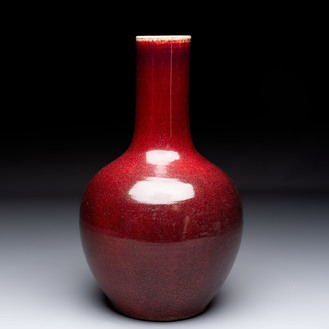 A Chinese flambé-glazed bottle vase, 19th C.