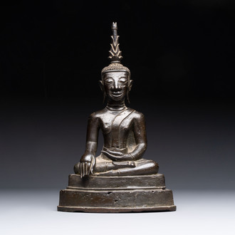 A Thai bronze Buddha, 17/18th C.