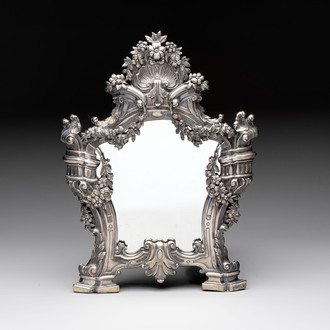 A baroque Frankfurt silver dressing mirror, Germany, 18th C.