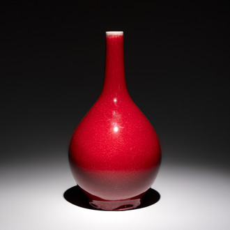 A Chinese sang-de-boeuf bottle vase, 19th C.
