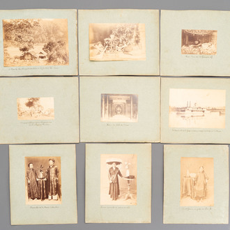 Nine black and white photographs of Vietnam and its people, early 20th C.