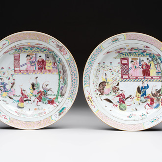 A pair of Chinese famille rose 'General Yang' dishes, Yongzheng
