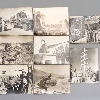 Eight black and white photos on the opening and use of the Ledo or Stilwell Road, dated 1945