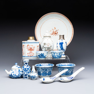 13 Chinese blue, white and polychrome wares, Kangxi and later