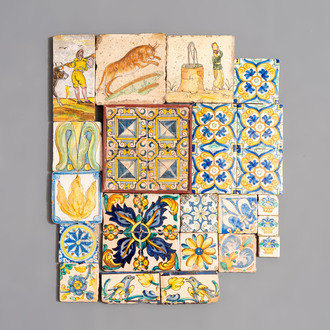 A varied collection of 29 polychrome tiles, Spain, 17/19th C.