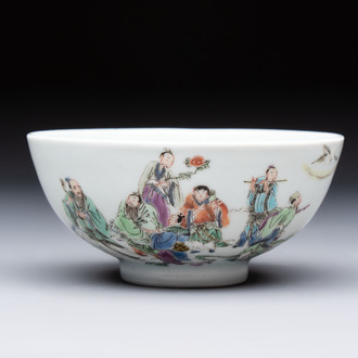 A fine Chinese famille rose 'immortals' cup, Yongzheng mark and of the period