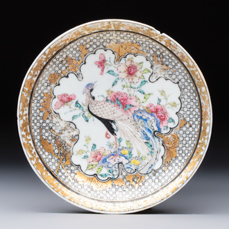 A fine Chinese famille rose 'pheasant' saucer, Yongzheng