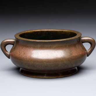 A Chinese bronze censer, Xuande mark, 19th C.