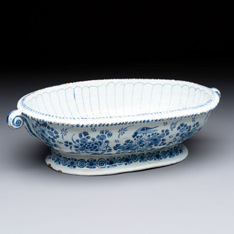 A blue and white Nevers faience jardinière, France, 17th C.