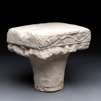 A Romanesque sandstone 'grapevine' capital, ca. 12th C.