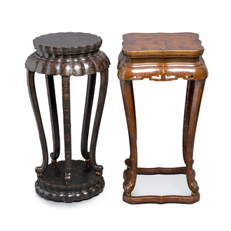 Two Chinese gilt-lacquered stands, 20th C.
