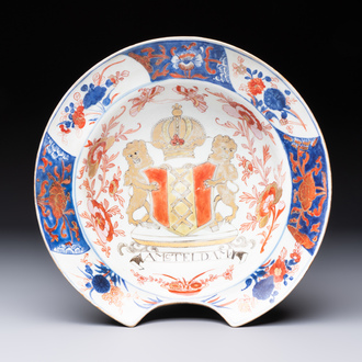 A Chinese rose-Imari 'Provinces' shaving bowl with the arms of Amsterdam, Kangxi, ca. 1720
