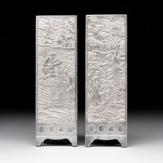Two Chinese silver 'Eight Immortals' amulets, Zuyin 足銀 marks, 19/20th C.