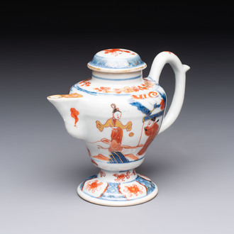 An extraordinary Chinese Imari-style oil lamp and cover, Kangxi/Yongzheng