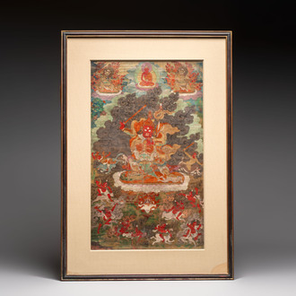 A fine Tibetan 'Begtse Chen' thangka, 18th C.