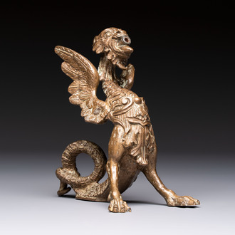 An Italian bronze winged dragon, marked Fabbrica M. Guggenheim Venezia, 19th C.