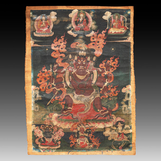 A fine Tibetan 'Vajrabhairava' thangka, 18/19th C.