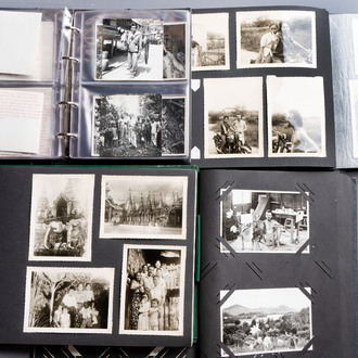 A collection of four photo albums and fieldwork prints documenting South and Southeast Asia, 20th C.