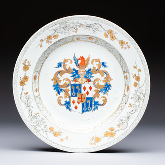 A Chinese armorial plate with the arms of Van Reverhorst for the Dutch market, Qianlong, ca. 1743-45