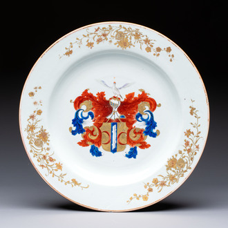 A Chinese armorial dish with the arms of Valckenier of Amsterdam for the Dutch market, Qianlong, ca. 1735–40