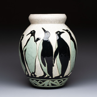 A fine Charles Catteau for Boch Kéramis 'Penguin' vase, early 20th C.